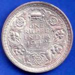 British India 1942 George Vi King Bombay Mint One Rupee Coin ANH3433