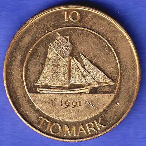 Finland 10 Markkaa Aland 1991 tio deler tio mark  SK545