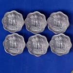 SET OF 6 : REPUBLIC INDIA 1972 TWO PAISA HYDERABAD MINT COINS ANH1585