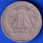 REPUBLIC INDIA 1989 NOIDA MINT ONE RUPEE COIN ANH242