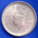 British India 1942 George Vi King Bombay Mint One Rupee Coin ANH3433