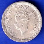 British India 1942 George Vi King Quarter Rupee Coin ANH3252