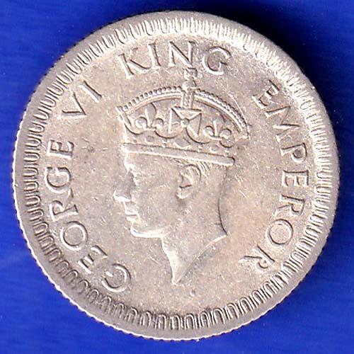 British India 1942 George Vi King Quarter Rupee Coin ANH3252
