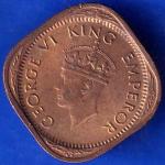 british india 1944 george vi king half anna coin ANH152