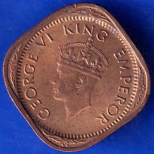 british india 1944 george vi king half anna coin ANH152