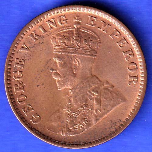British India 1934 George V King Emperor one quarter ANNA COIN HSK353