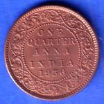 British india 1936 George v one quarter anna copper coin SK904