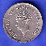George VI King Emperor 1947 One Rupee Coin HSK554
