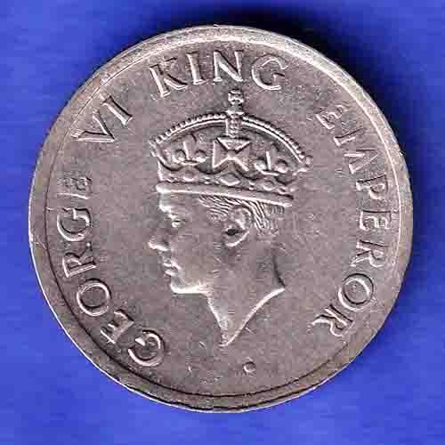 George VI King Emperor 1947 One Rupee Coin HSK554