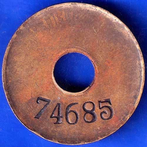 TOKEN 74685 CALCUTTA P&A OFFICE TOKEN ANH1287