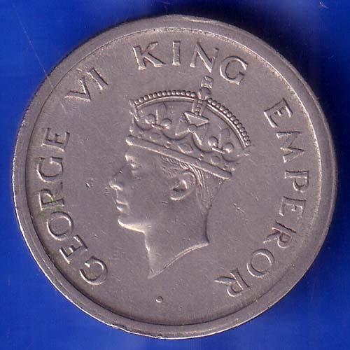 British India 1947 BOMBAY MINT George Vi King One Rupee Coin ANH1335