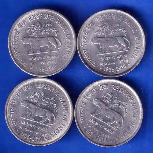 4 COINS SET :- REPUBLIC RESERVE BANK OF INDIA SAME YEAR OF 4 COINS 1935-2010 ONE RUPEE COIN ANH1601
