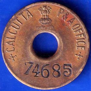 TOKEN 74685 CALCUTTA P&A OFFICE TOKEN ANH1287
