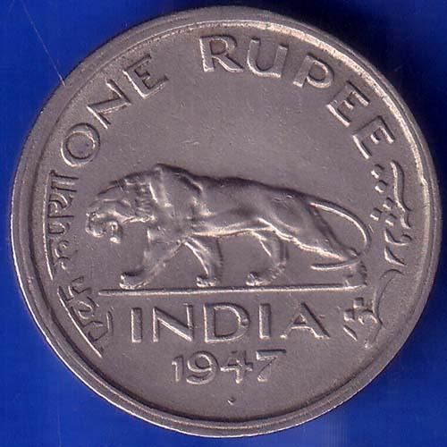 British India 1947 BOMBAY MINT George Vi King One Rupee Coin ANH1335