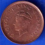 British India 1939 George Vi King Emperor Half Pice Coin ANH686