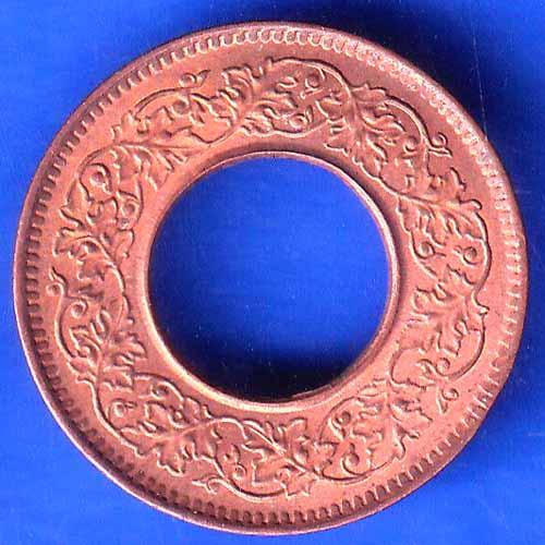 British India 1944 George VI King LAHORE MINT 1 Pice Copper Coin ANH2485