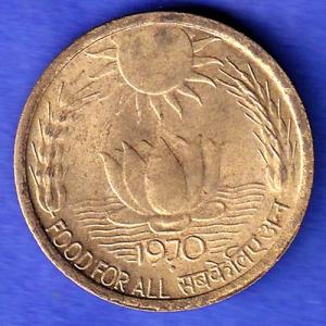 REPUBLIC INDIA 1970 FOOD FOR ALL 20 PAISA bombay mint COIN HSK987