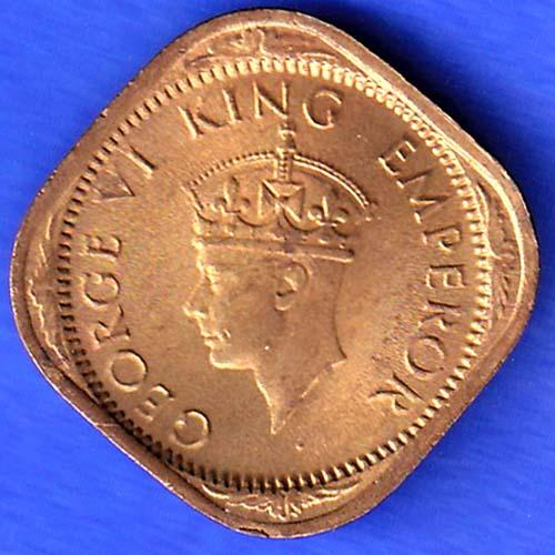 British India 1943 George Vi King Half Anna Coin ANH3272