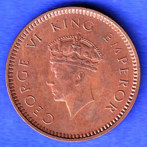 BRITISH INDIA 1940 1/2 PICE GEORGE VI COPPER COIN HSK196