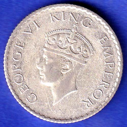 BRITISH INDIA 1940 george vi BOMBAY MINT 1/4 RUPEE SILVER COIN HSK247