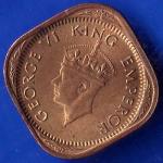 British India 1944 George VI King Half Anna Coin ANH1289