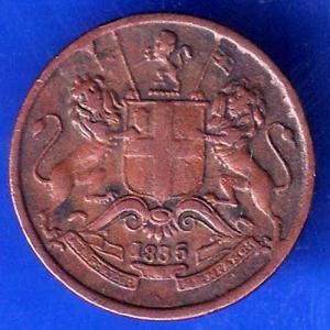 East India Company 1835 1/12 Anna Copper Coin ANH1789