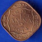 British India 1944 George VI King Half Anna Coin ANH1289