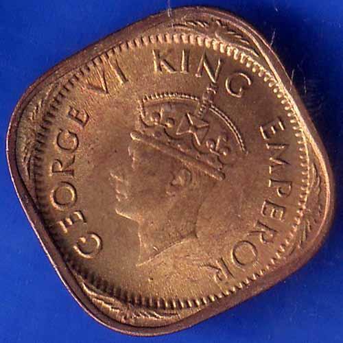 British India 1944 George VI King Half Anna Coin ANH1393