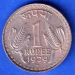Republic India 1979 One Rupee BOMBAY MINT Coin ANH3388