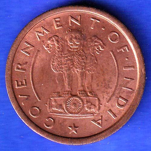 Governnment Of India 1954 bombay mint One Pice Coin ANH3285