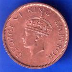 British India 1942 George VI King Emperor One Quarter Anna Copper Coin ANH2992