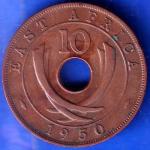 EAST AFRICA 1950 TEN CENTS Georgivs VI REX ET IND.IMP ANH738