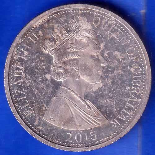 H.M QUEEN ELIZABETH II THE LONGEST REIGNNING MONARCH ELIZABETH II QUEEN OF GIBRALTAR 2015 ONE CROWN ANH1846