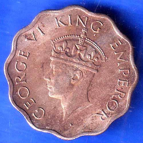 British India 1946 George VI King 1 Anna Coin ANH2537