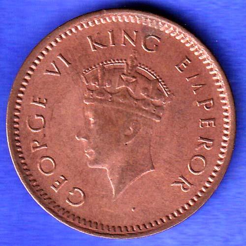 BRITISH INDIA 1939 GORGE VI KING 1/2 PICE BOMBAY MINT RARE COIN HSK991