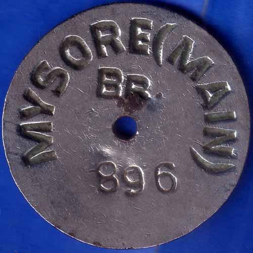 Bank Token : State Bank Of India MYSORE HONGAHALLY 896 ANH1890