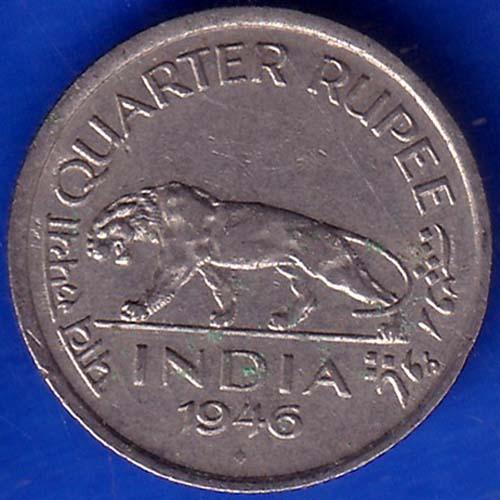 British India 1946 Bombay Mint George Vi King Emperor Quarter Rupee Rare Coin ANH294