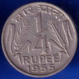Government Of India 1955 Quarter Rupee Coin ANH1544