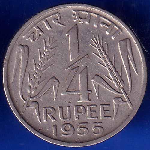 Government Of India 1955 Quarter Rupee Coin ANH1544