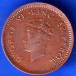 British India 1939 BOMBAY MINT  George Vi King Emperor Half Pice Coin ANH1847