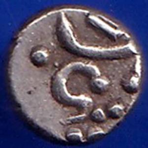TRAVANCORE STATE RAJARAM VERMA IV SILVER CHUKRAM COIN ANH1493