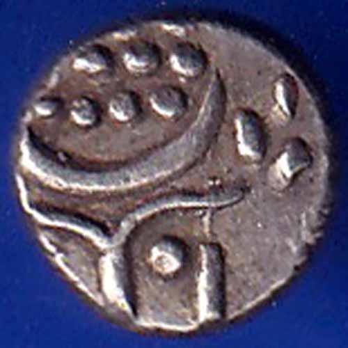 TRAVANCORE STATE RAJARAM VERMA IV SILVER CHUKRAM COIN ANH1493