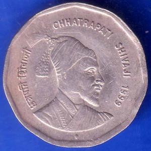 Republic India 1999 Chhatrapati Shivaji 2 Rupee 0MINT Coin ANH1795