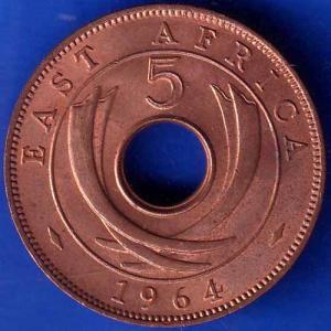 EAST AFRICA 1954 FIVE CENTS Georgivs VI REX ET IND.IMP ANH1245