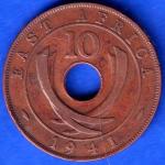 EAST AFRICA 1941 TEN CENTS Georgivs VI REX ET IND.IMP Coin ANH296