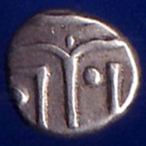TRAVANCORE STATE RAJARAM VERMA IV SILVER CHUKRAM COIN ANH1547
