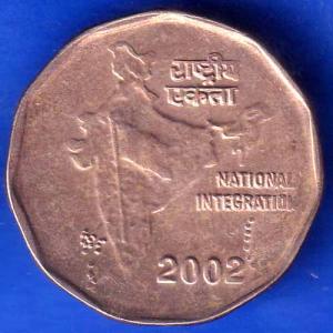 Republic India 2002 National Integration Two Rupee Coin ANH1707