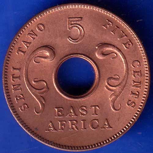 EAST AFRICA 1954 FIVE CENTS Georgivs VI REX ET IND.IMP ANH1245