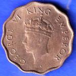 British India 1939 Bombay Mint George VI King 1 Anna Coin ANH3345