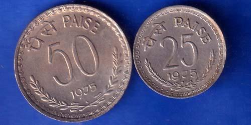 Set Of 2 Coins Republic India 50 Paise And 25 Paise Coin ANH603